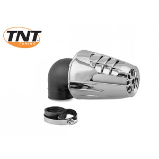 Universal air filter TNT type obus D = 28/35mm 90° chrome